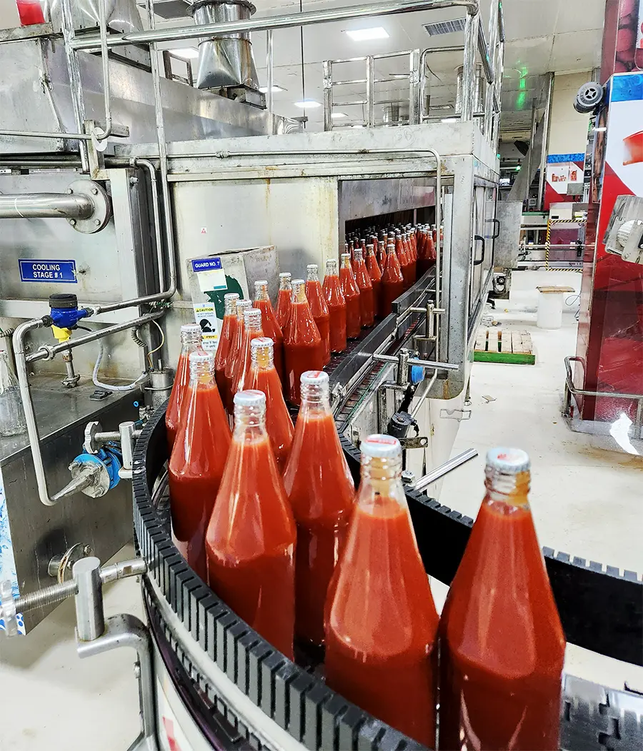 production line picture of hot fill hold process